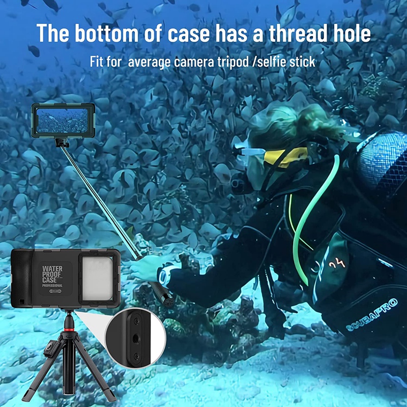Submersible Waterproof Case for iPhone 13/12/11 Pro Max Waterproof Case, Underwater Case for Snorkeling Kayak Floating. 