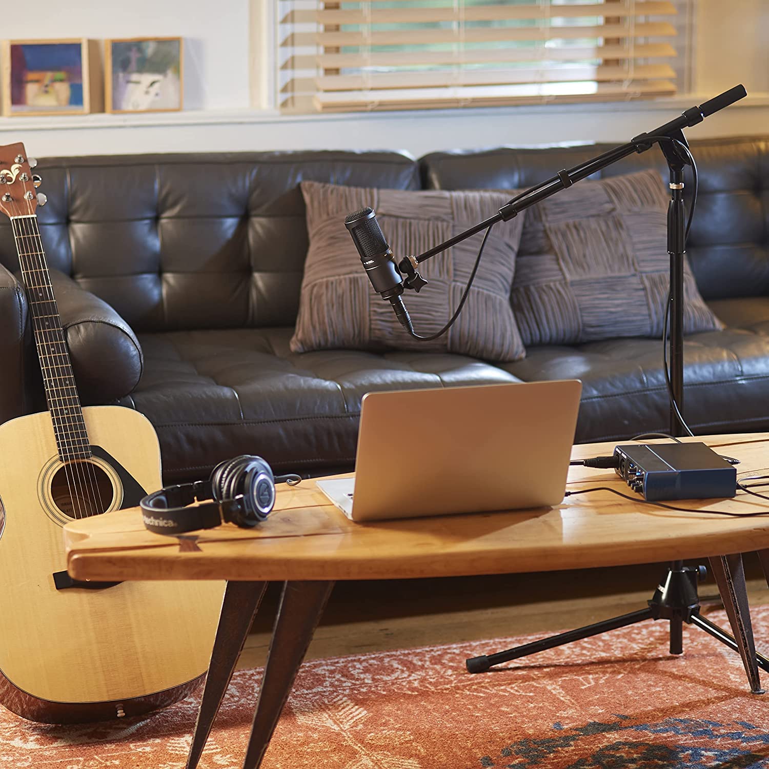 Audio-Technica AT2020 Cardioid Condenser Studio XLR Microphone, Ideal for Project/Home Studio Applications, Black. 