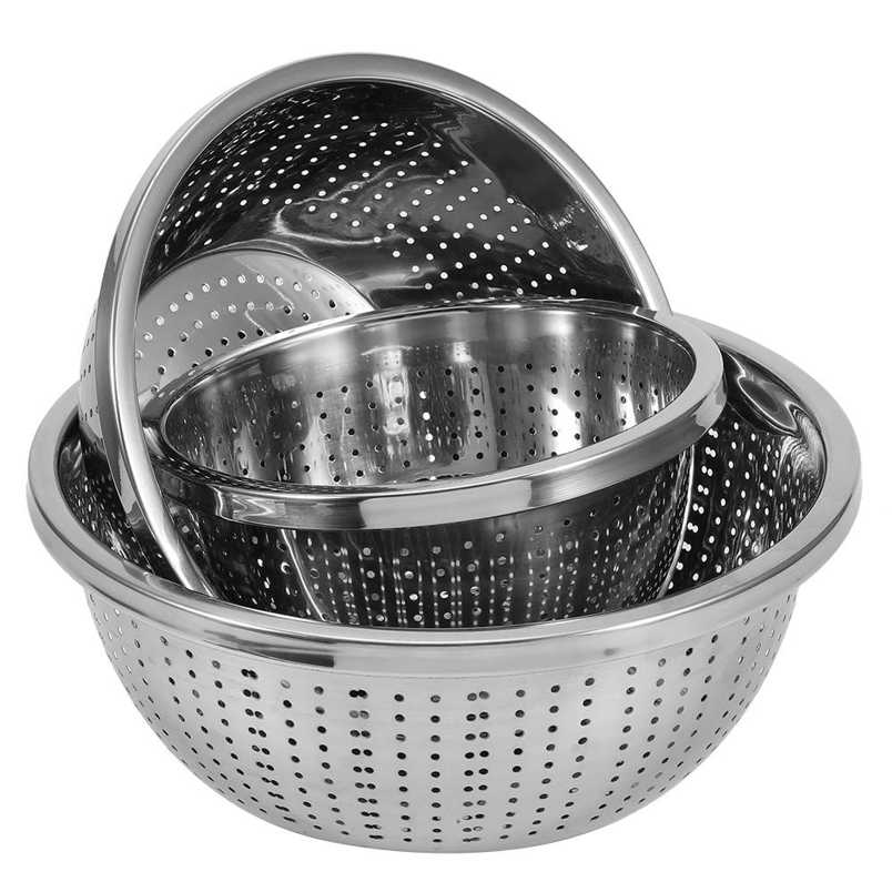 3Pcs/Set Rice Sieve Vegetables Washing Filter Strainer Drainers Cleaning Gadges. 