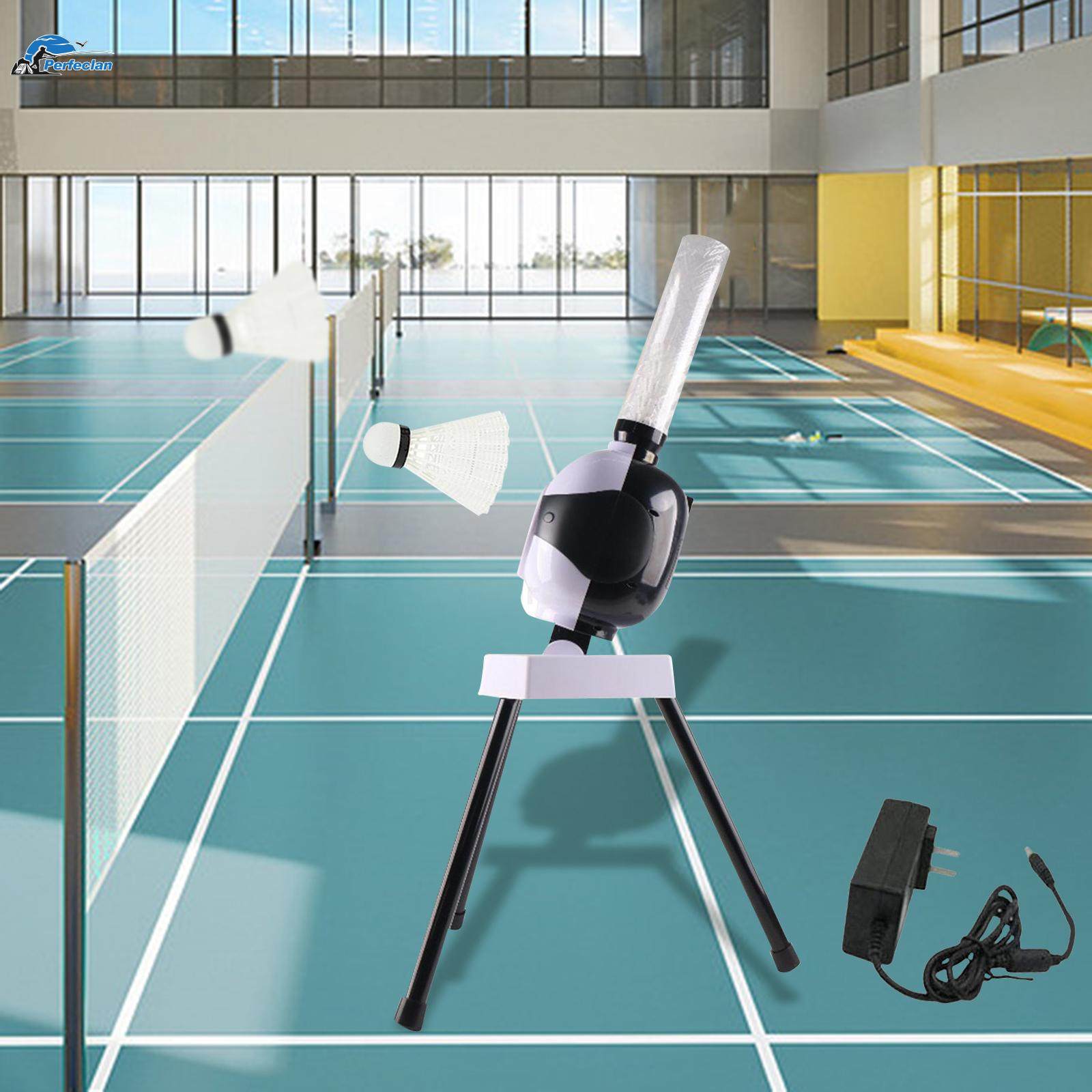 Badminton-servicemachine, badminton-trainingsmachine, serveermachine met 6 badmintonbalmachine voor solitraining, capaciteit van 20 ballen