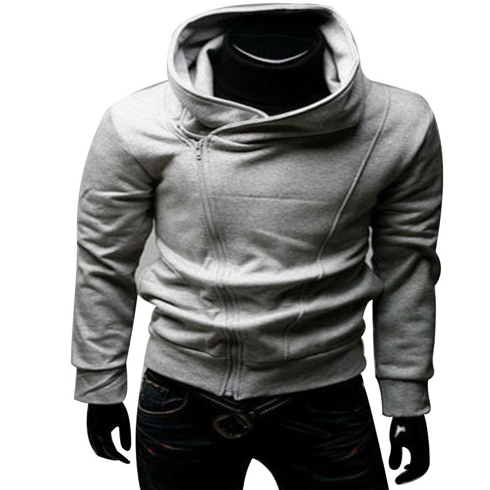 slanted zipper hoodie