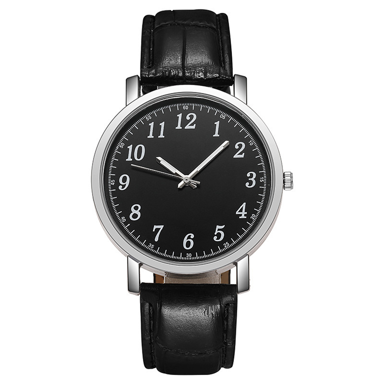 Couple Watch Round Battery Operated Faux Leather Strap Elegant 3-Hand Birthday Gift Adjustable Men Women Quartz Wrist Watch Fashion Jewelry. 