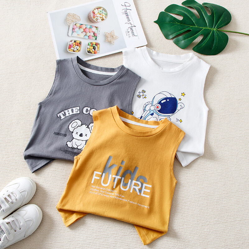 LF]Kids Tank Tops Cotton 90-160cm Boys Girls Summer Singlets