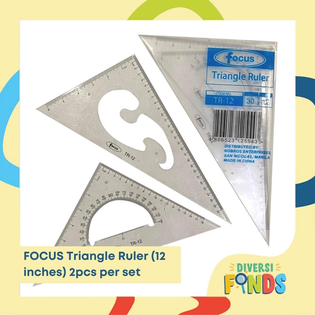 Focus or Star Brand Triangle Ruler Set - 30/60 and 45/90 - 2PCS/set. 