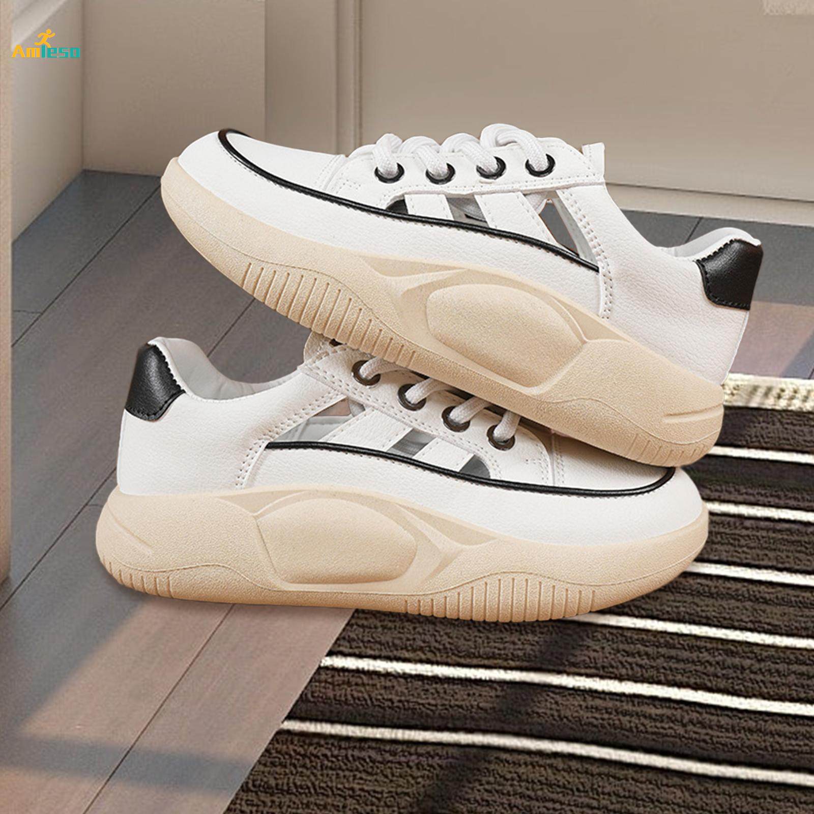 White thick hot sale soled trainers