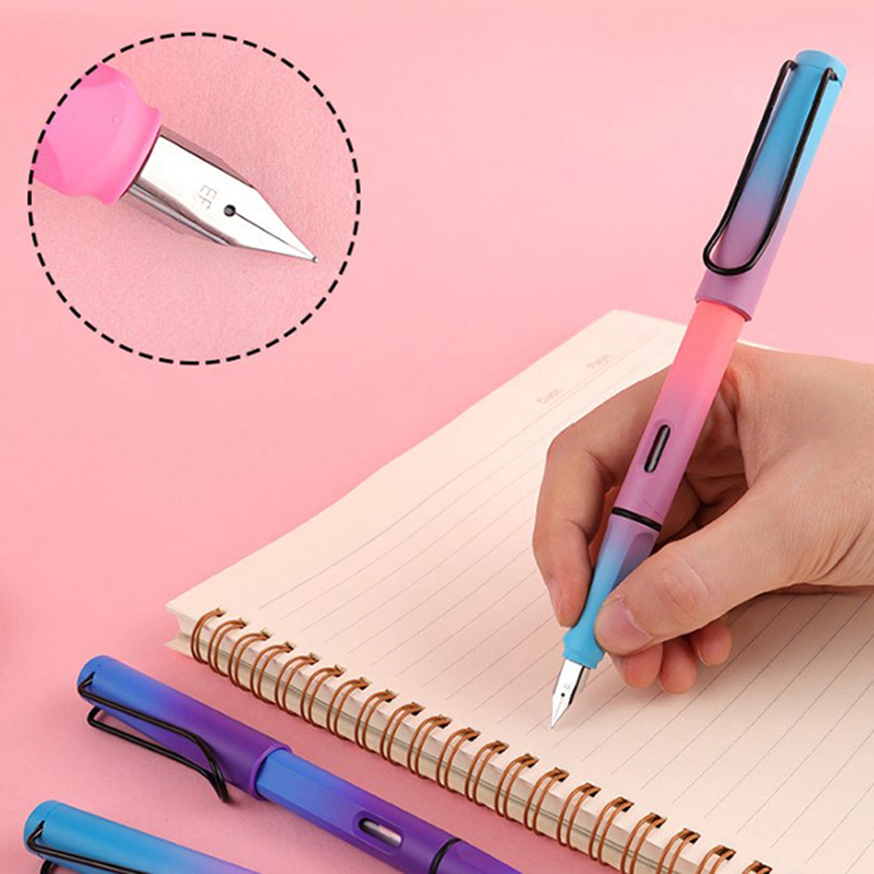 Fountain Pen Fashion Popular Plastic Colorful Classic Business Gift Ink Pens Nice Office Pen Gift Gradient Color. 