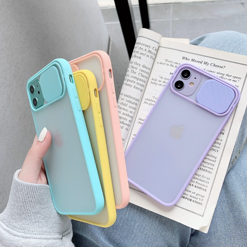 【ThinkWay】Camera Lens Protection Phone Case on For iPhone 11 12 Pro Max 8 7 Plus XR XsMax X SE 13 Pro Max Color Candy Soft Back Cover. 