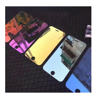 Appl iPhon 4S / 4 / 4G Premium 3D (Front + Back) Diamond Pattern Mirror Tempered Glass - Screen Protector. 