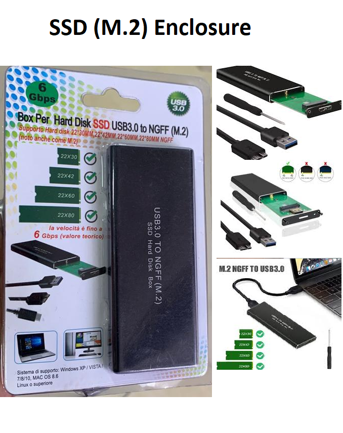 SSD Enclosure Aluminum M.2 SSD Enclosure M2 SATA NGFF to USB 3.0 Adapter. 