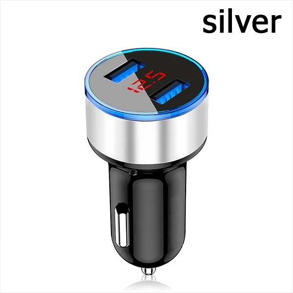 Car Chargers 2 Ports Fast Charging For Samsung Huawei iphone 7 8 Plus xiaomi 10 Universal Aluminum Dual USB Car-charger Adapter. 