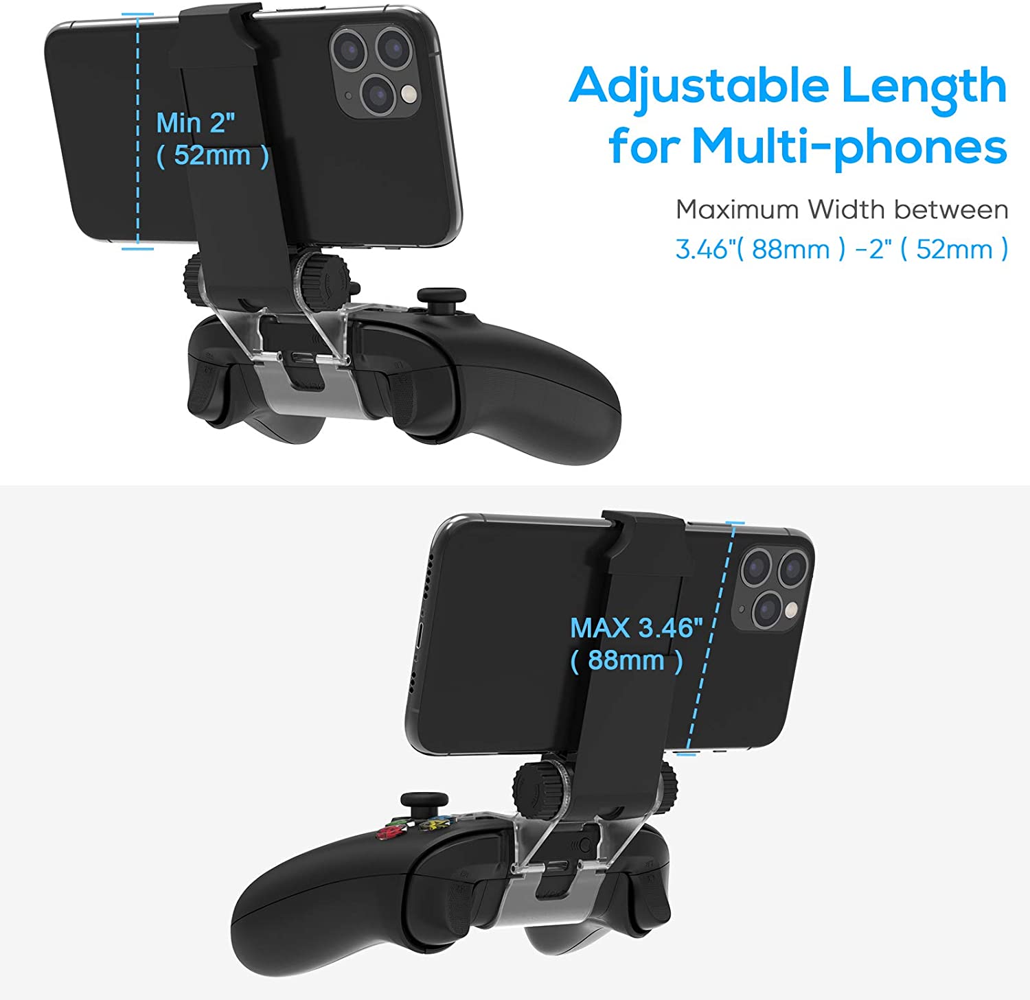 Controller Mobile Gaming Clip Holder Clamp Mount for Xbox Series X/S, Xbox One, Xbox One S/X, Support Android/iPhone System. 