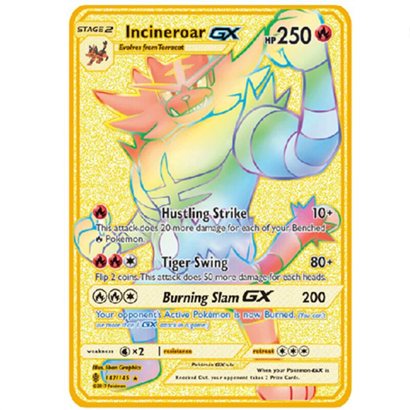 【Serendipity party】Newest Pokemon Charizard Vmax V GX EX Shiny Gold Metal Card Game Tag Fighting Ordering Series Child Gift