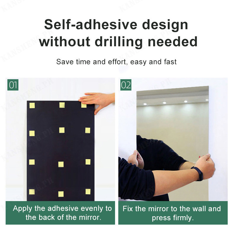 【BestGO】kansheng Acrylic soft mirror self-adhesive full-length mirror wardrobe door mirror wall sticker. 