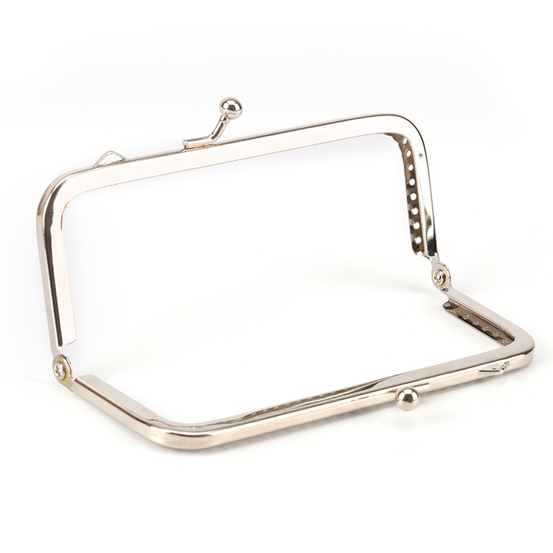 1pc Retro Alloy Metal Flower Purse Bag DIY Craft Frame Kiss Clasp Lock Silver MJK. 