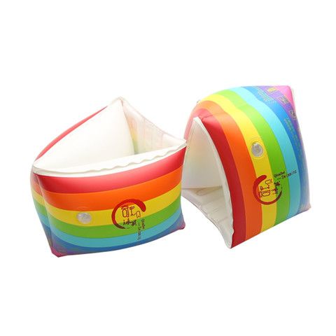 Thickened Swimming Ring Equipment Float Double Airbag Long White Silk Sleeves Rainbow Water Wing Swimming Arm Circle Beginner. 
