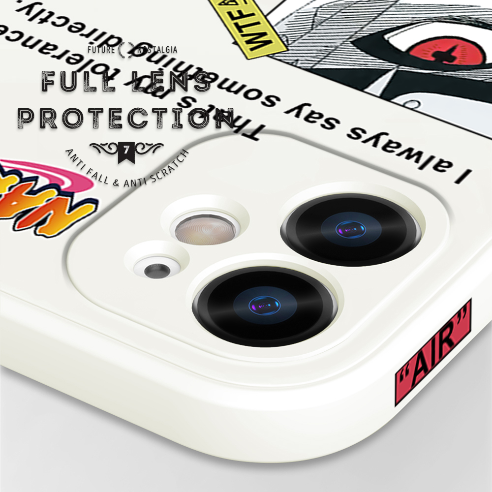 Hontinga for iPhone 13 Case Side Design New Anime Naruto for Boys Back Cover Soft Square Edge Pattern Liquid Silicone Trend Phone Cases. 