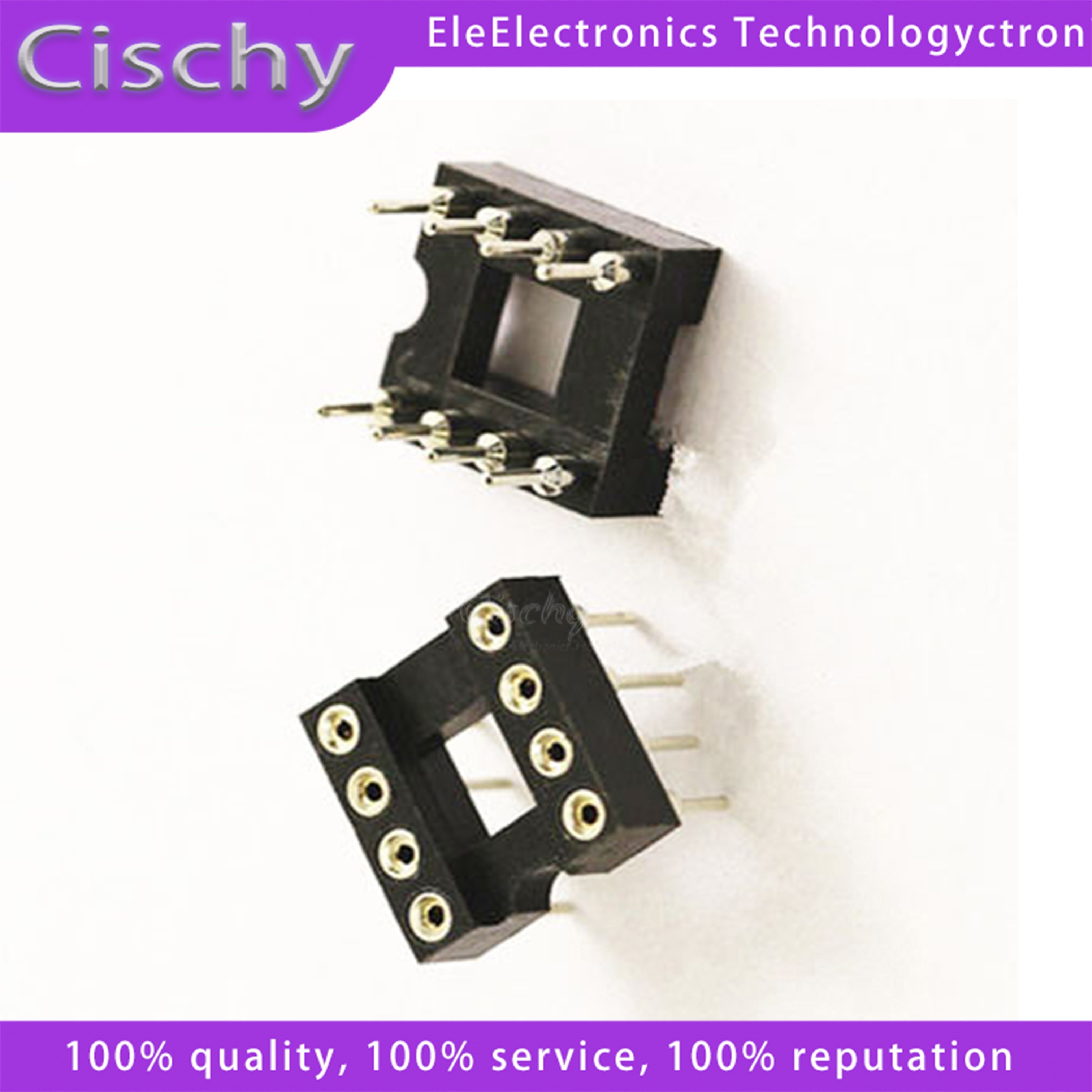 IC Socket TAODAN 10pcs 2.54 Pitch 8 Pins Round Hole Soldering DIP IC