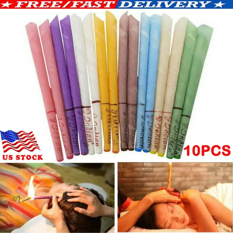10Pack Ear Wax Removal Candle ing Candles Healthy Care Hollow Coning Treatment Indiana Therapy Fragrance Wax Candle