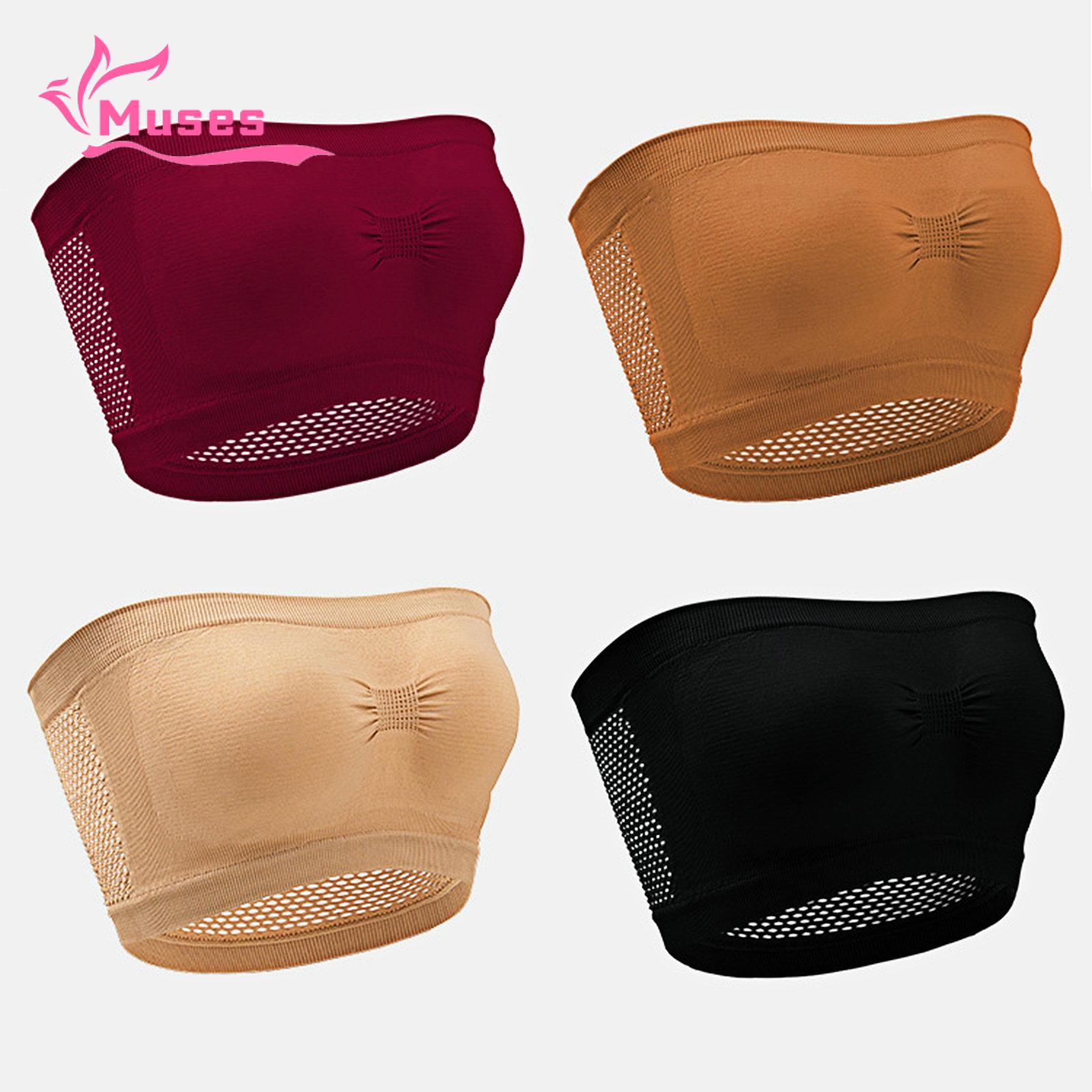 Muses Mall Women Crop Top Solid Color Anti Exposure Crop Top Bra. 