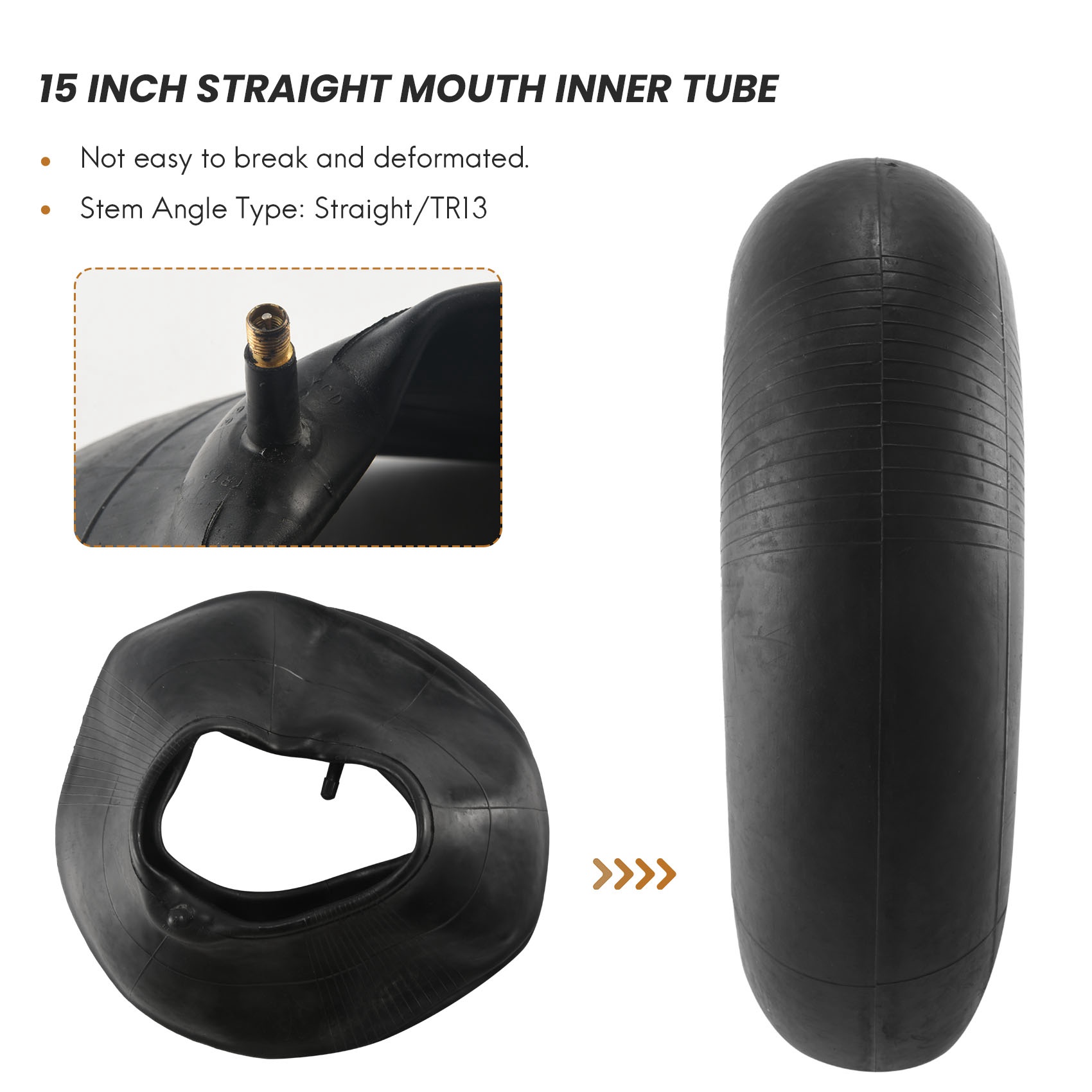 Set of Two Lawn Tire Inner Tube 15X6X6 TR13 Lawn Mower Tractor Tire. 