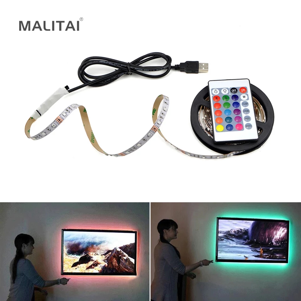 12V LED Light Strip 5M 16.4ft RGB LED Tape Lights RGB Rope Lights 16 Milions Colors Flexible Changing LED Strip Lights with Remote for TV Bedroom Party Home Lighting Kitchen Bar. 