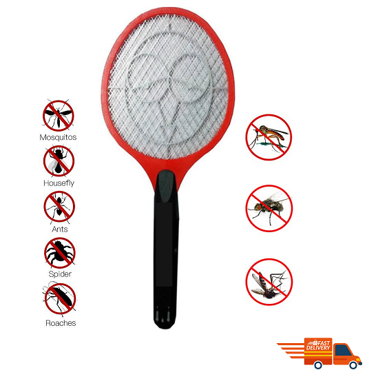 Rechargeable Mosquito Bat Fly Insect Killer Zapper GECKO Electronic Rechargeable Electric Racket. 