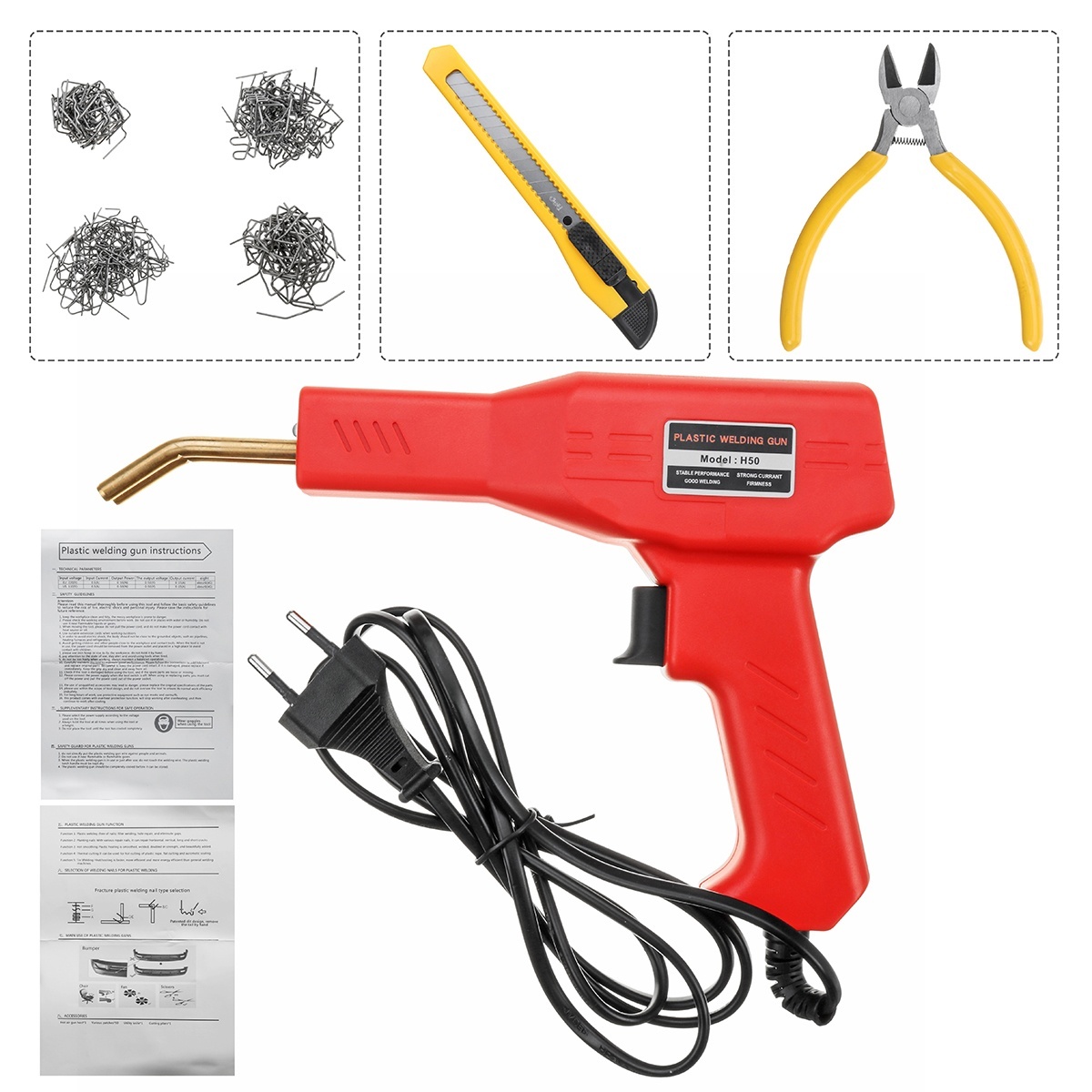 Handy Plastic Welder Garage Tools Hot Staplers Machine Staple PVC Plastic LK