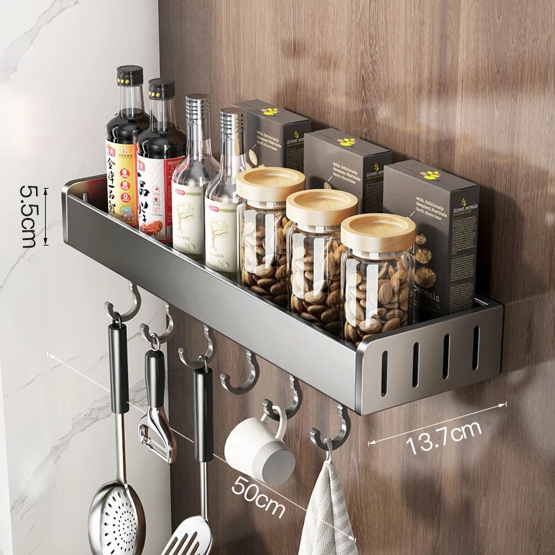 wall rack Wall Mounted Kitchen Condimenters Spice Rack Organizer Shelf Kitchen Storage Wall