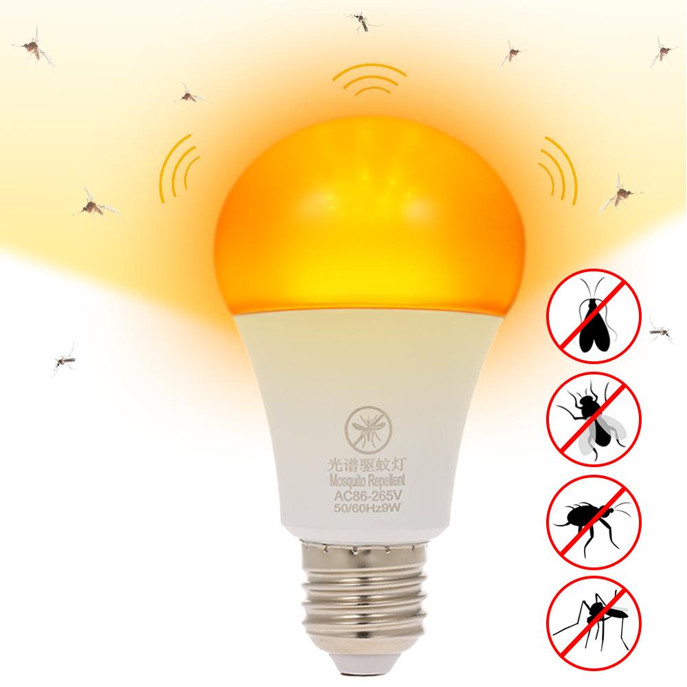 Yellow LEDs Bug Light Bulb No Blue Light Outdoor E26/27 9W Mosquito Repellent Light Bulb No UV 570-590nm Wavelength Night Light for Outdoor Indoor Energy Saving Light. 