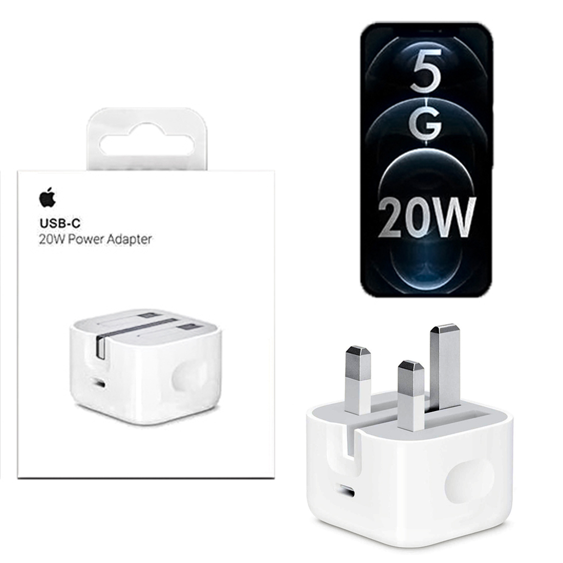 Apple 20W USB-C Power Adapter - iPhone Charger with Fast Charging Capability, Type C Wall Charger. 