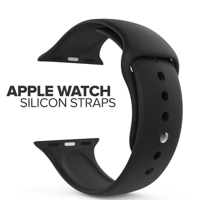 Black Sport Silicone I Watch Strap Band For Apple Watch Series 1/2