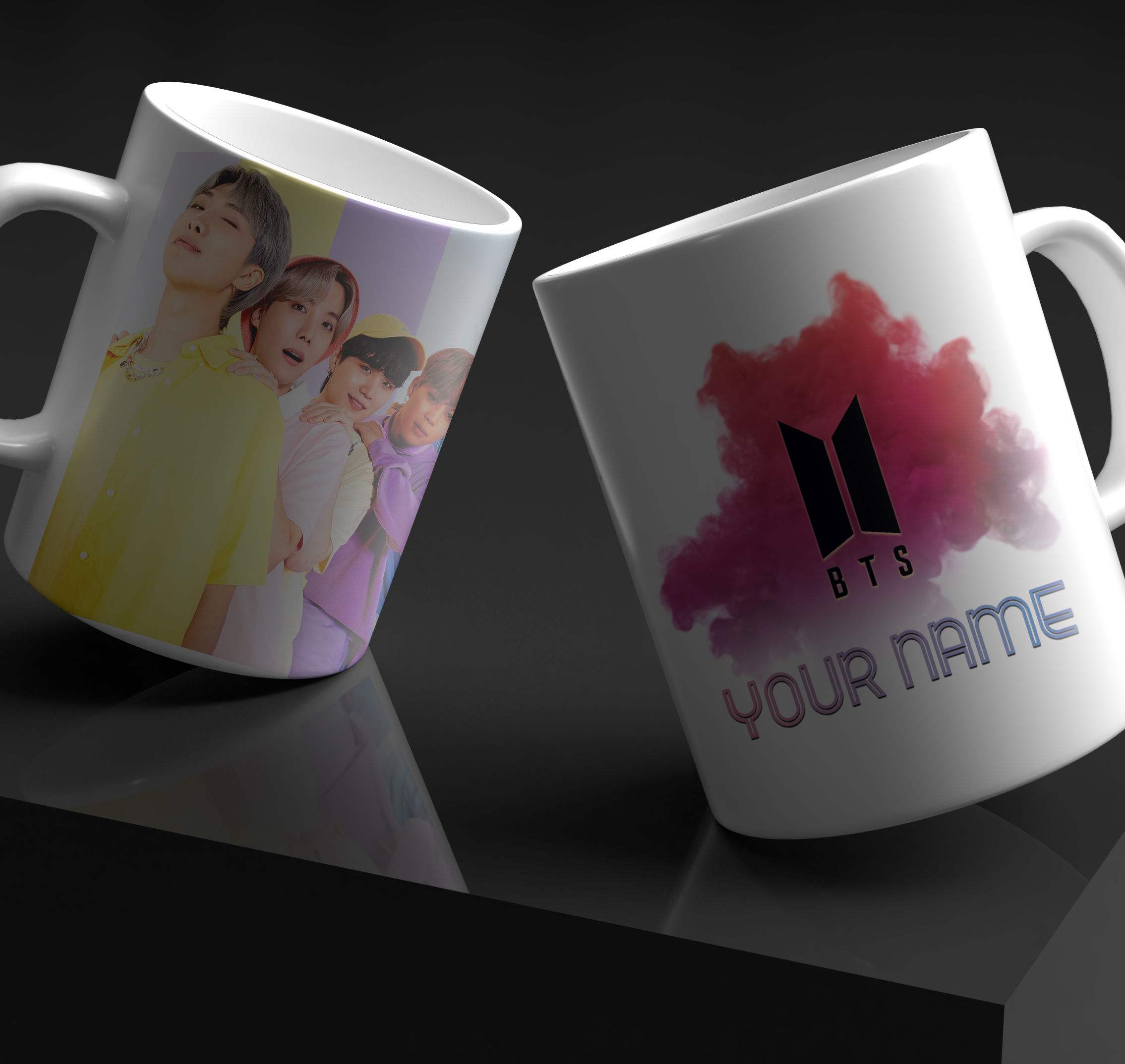 Customized BTS Mug Sublimation Print Birthday Christmas Gift. 