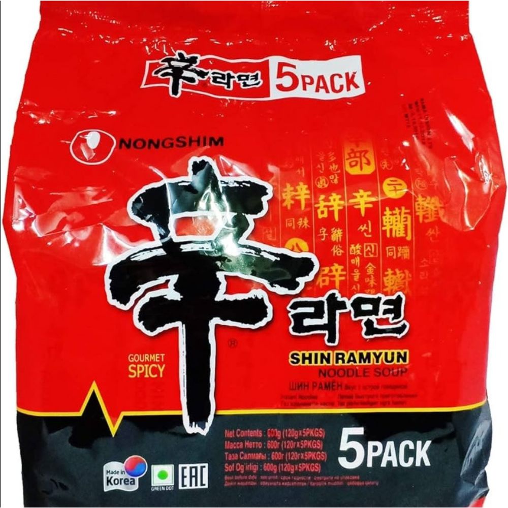 5Pcs Korean Shin Ramen Pack ( 120g * 5 packets) | Daraz.lk