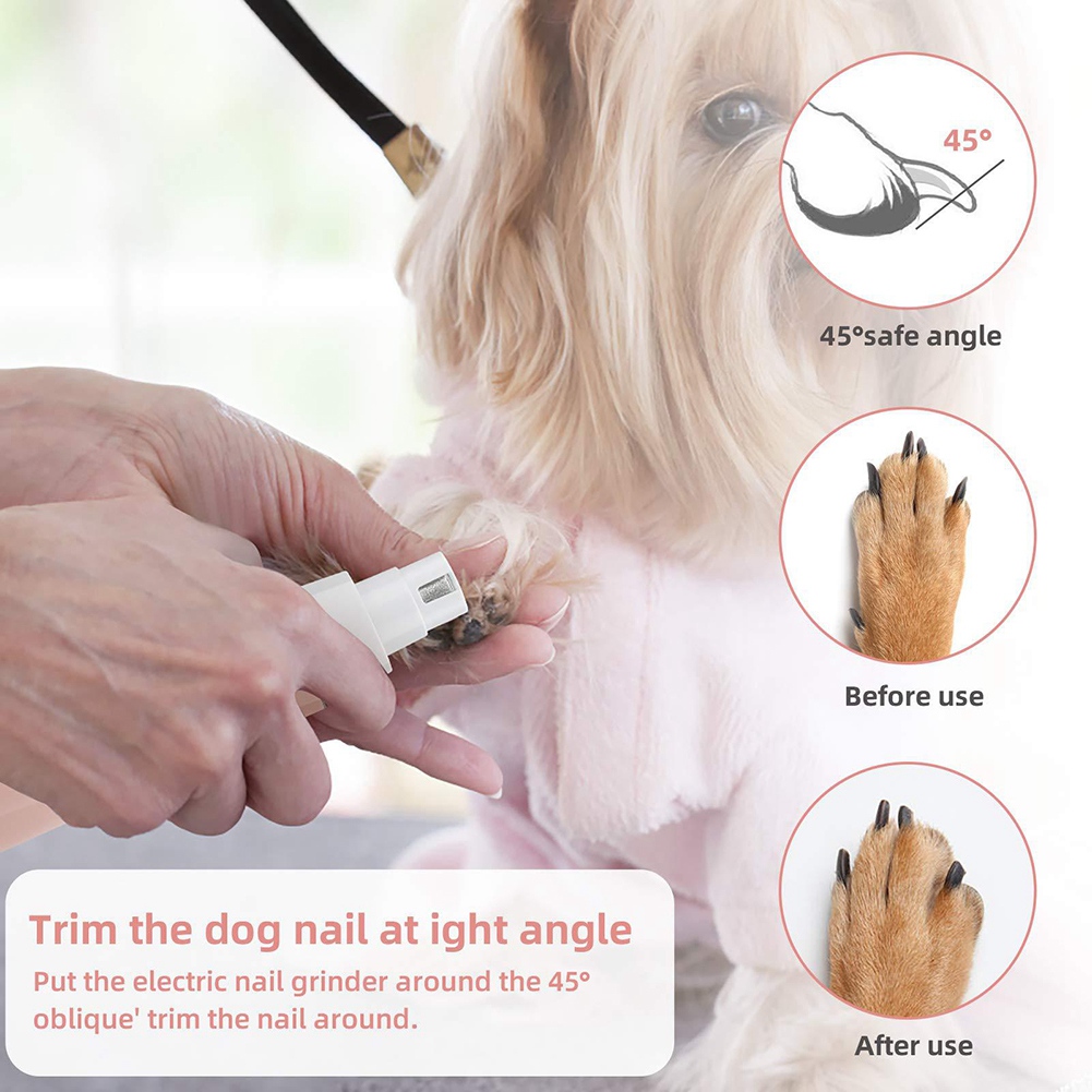 ARELENE Professional Silent Cat Dog Hair Trimmer Paws Nail Grinder Animal Foot Hair Cutter Remover USB Rechargeable Pet Grooming. 