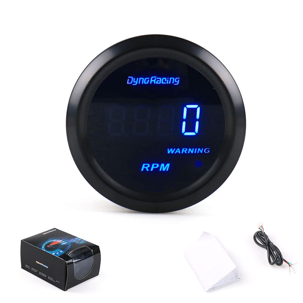 【0513yibiao2838】 Dynoracing 2" 52mm Digital Tacho Tachometer RPM Gauge Blue Led Car Meter Display