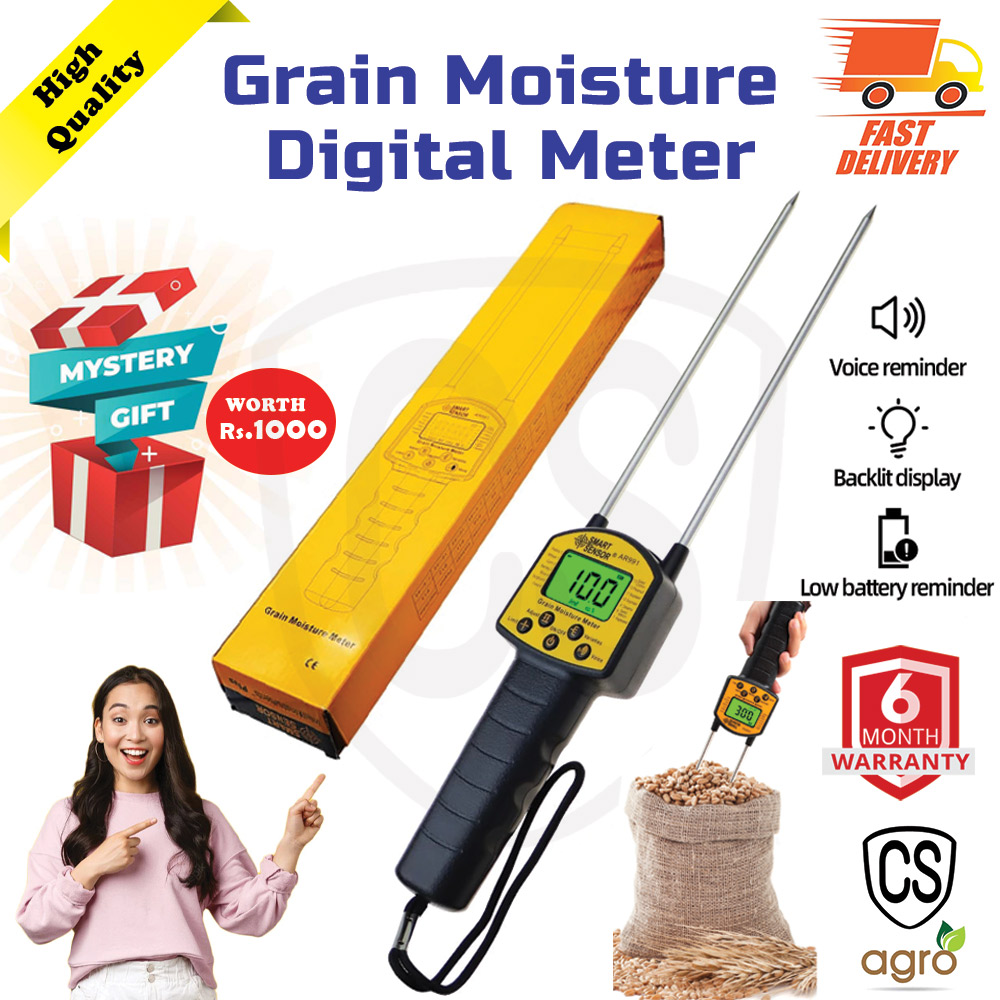 Grain Moisture Digital Meter for Fast Measuring Coir Rice Seeds Free Mystery Gift
