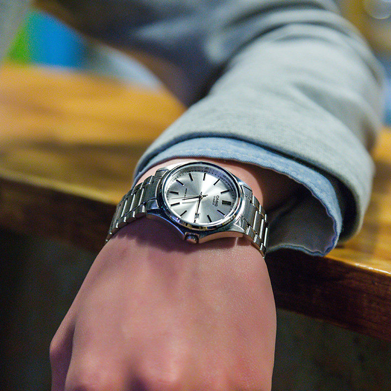 (Ready Stock) General Fashion EDIFICE MTP-1183 Series Silver Stainless Steel Men Watch MTP-1183A-7A. 