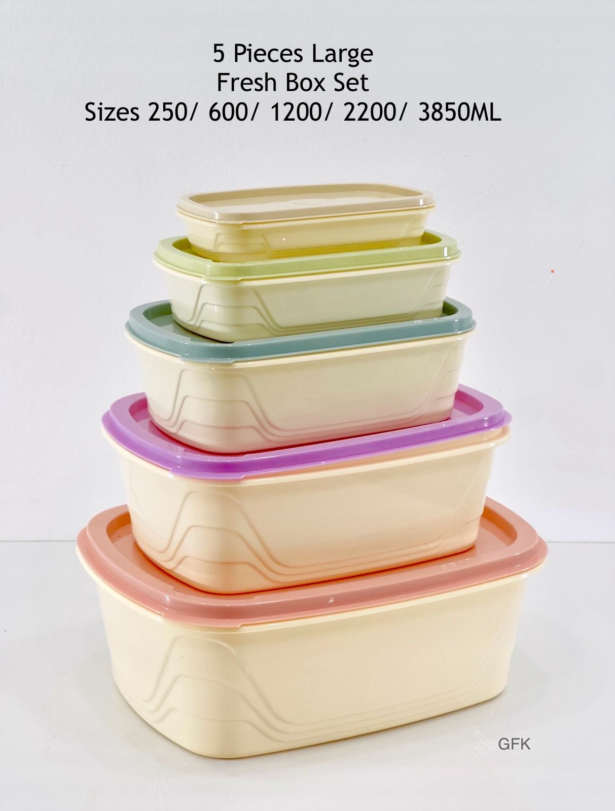 Food Storage Container with Airtight Lid 5 Pcs Fresh Box Set Safe for ...