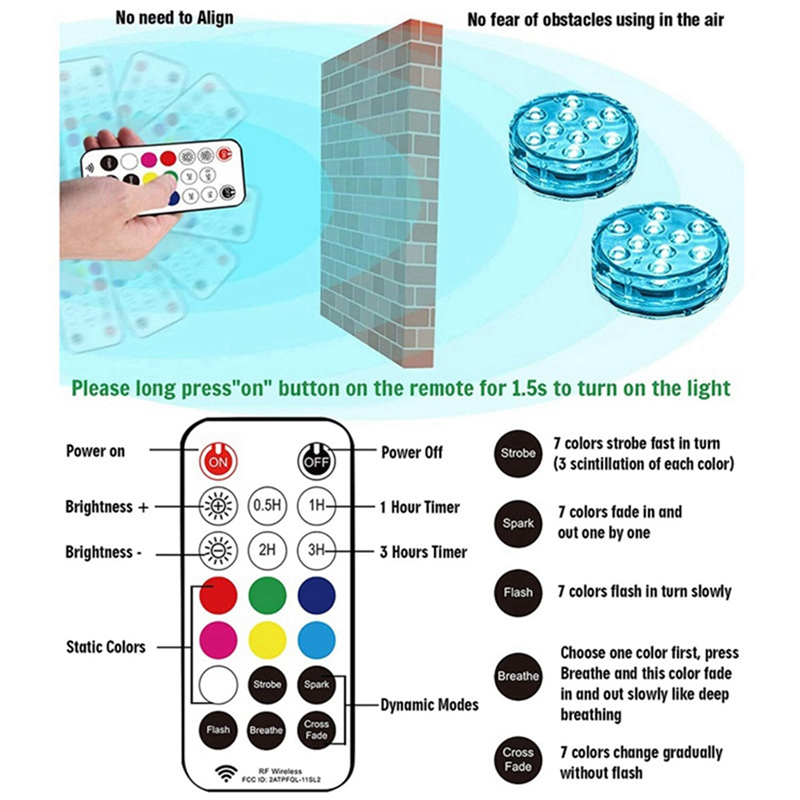 Bath Tub Lights Wireless, Battery Operated Plastic for Bathroom Bathtub Light Shower Spa Light. 