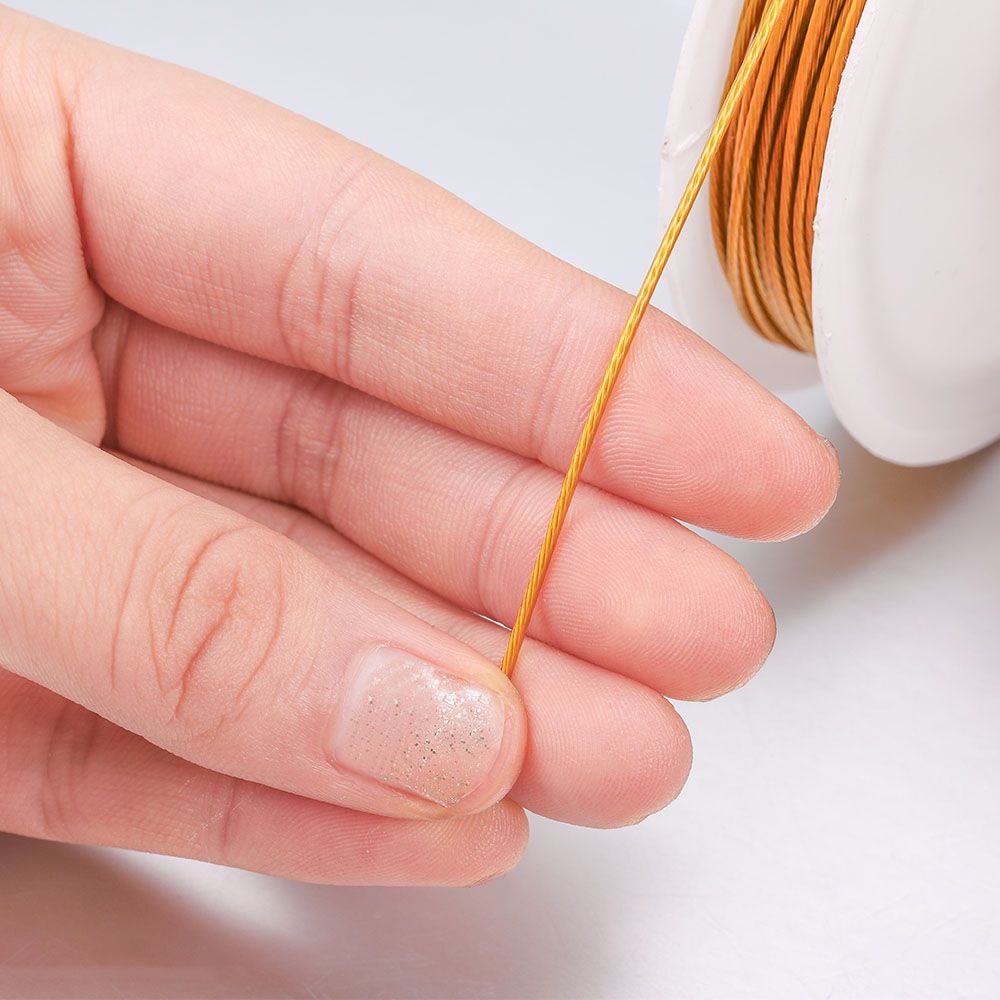 1 Roll Resistant Strong Line 0.6-0.8mm Stainless Steel Beading Wire Jewelry Cords String Gear Wire for DIY Bracelet Necklace Making. 