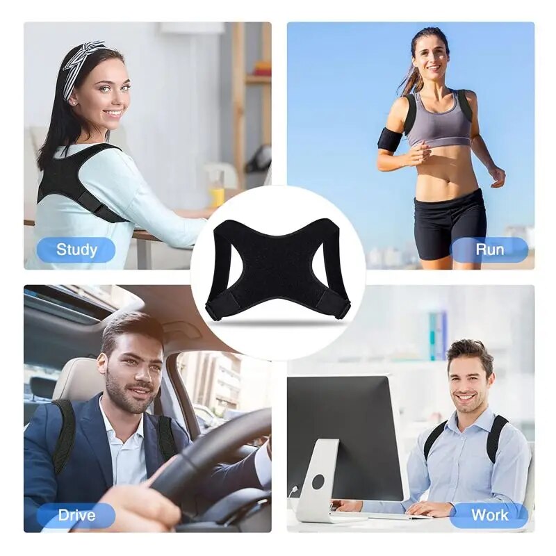 Posture Corrector Women Men Adjustable Upper Back Brace Breathable Back Straightener Providing Pain Relief Lumbar Neck ShoulderHats & Caps. 