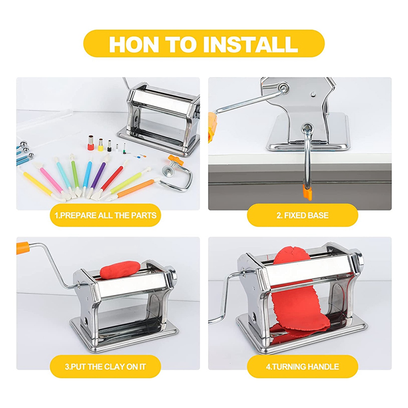 Polymer Clay Tools Stainless Steel Polymer Clay Extruder Manual for Kids Adults Clay Pottery Craft Making. 