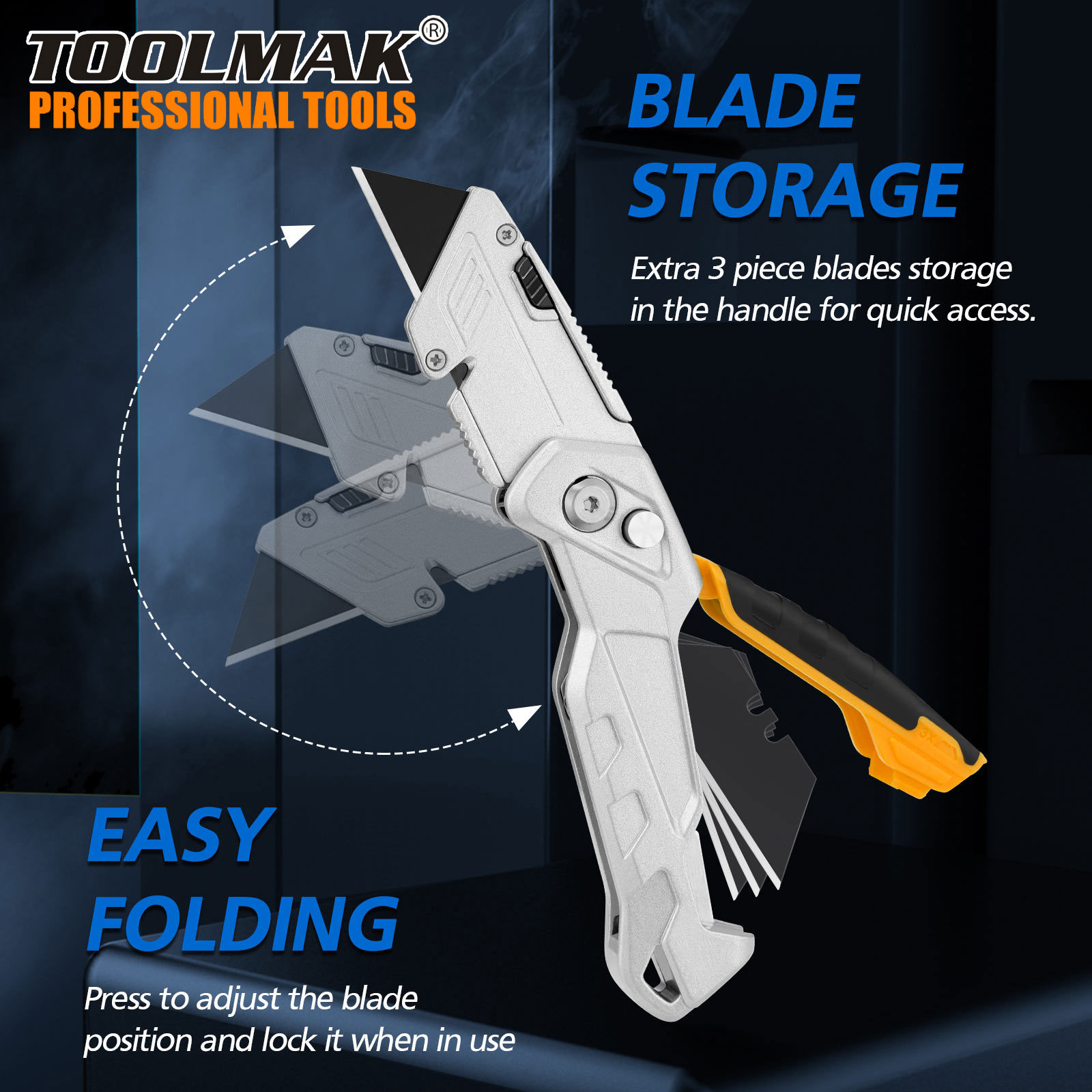 Utility Knife Paper Blade Foldable Heavy Duty Professional Cutter - Toolmak. 