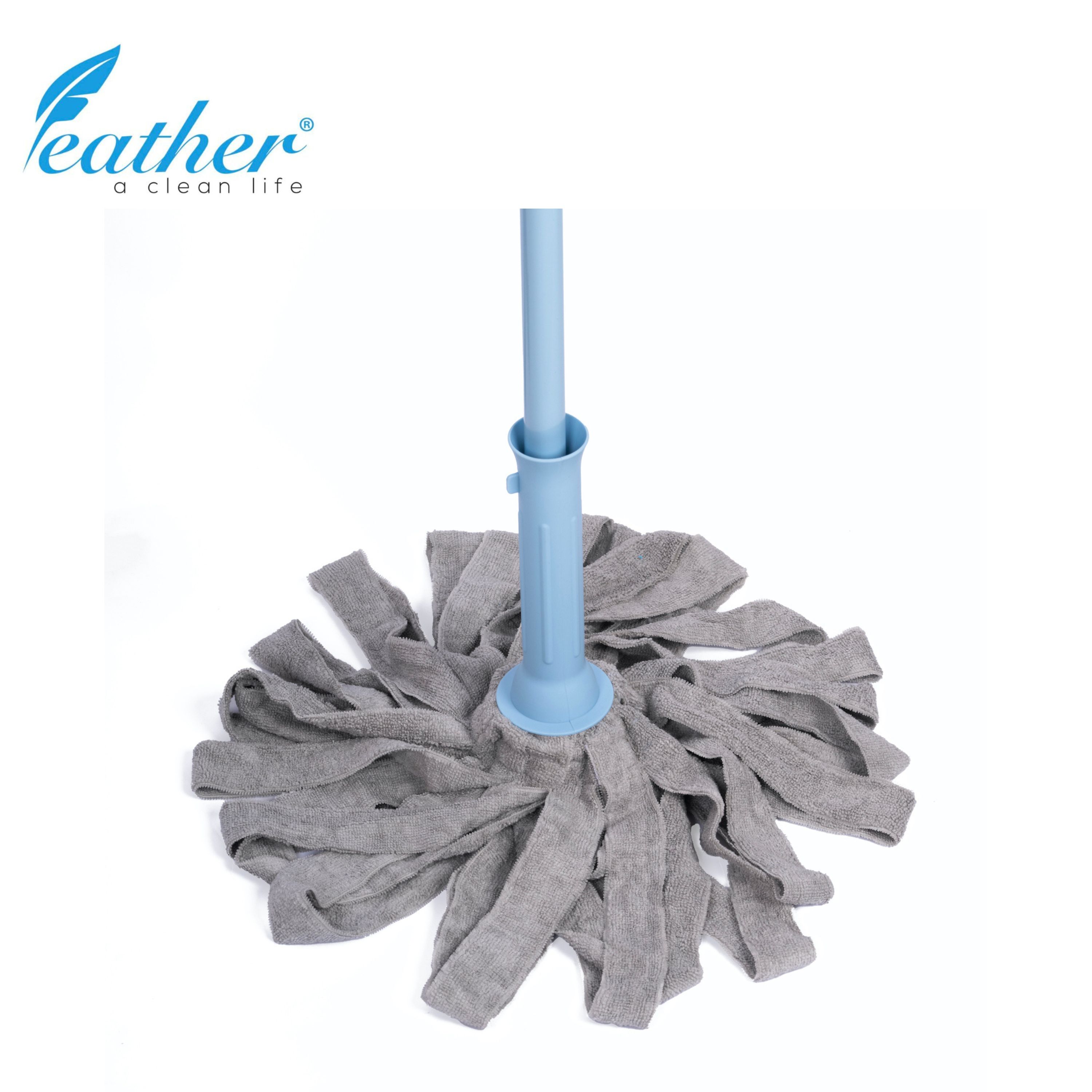 Microfiber Twist Mop with 120cm Plastic Coated Metal Handle. 
