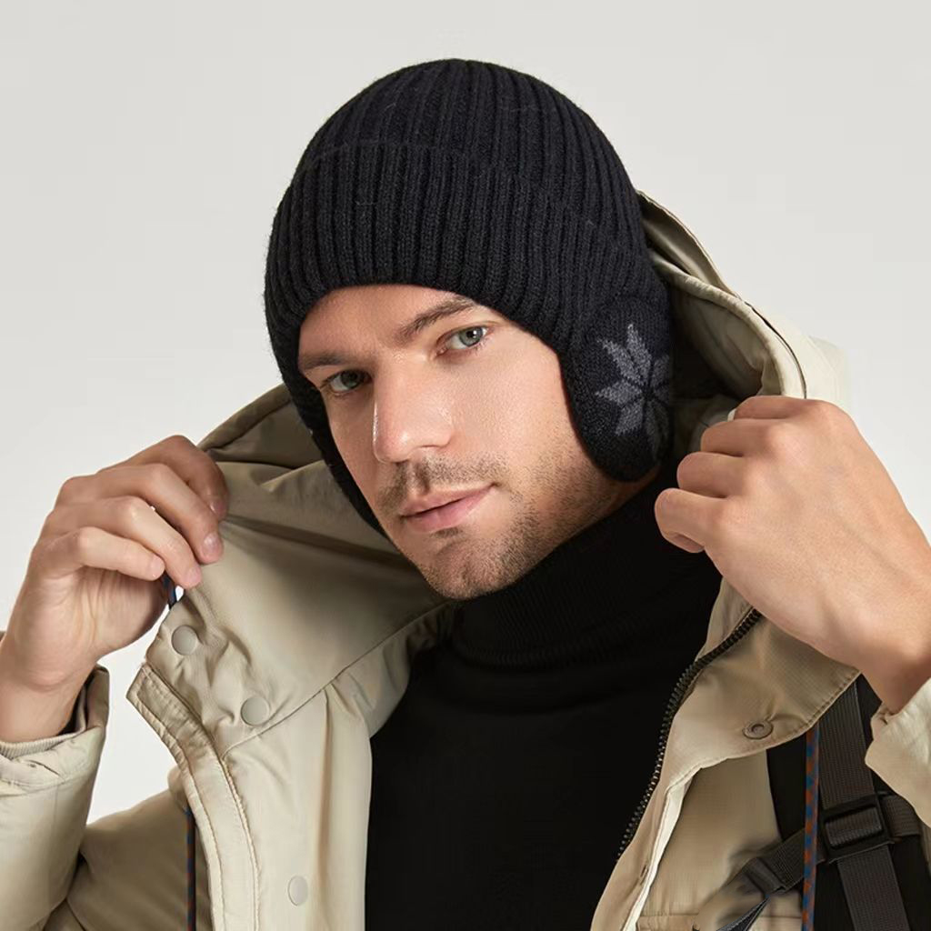 Fashion Winter Warm Woolen Hat with Fleece Ear Flaps, One Size. 