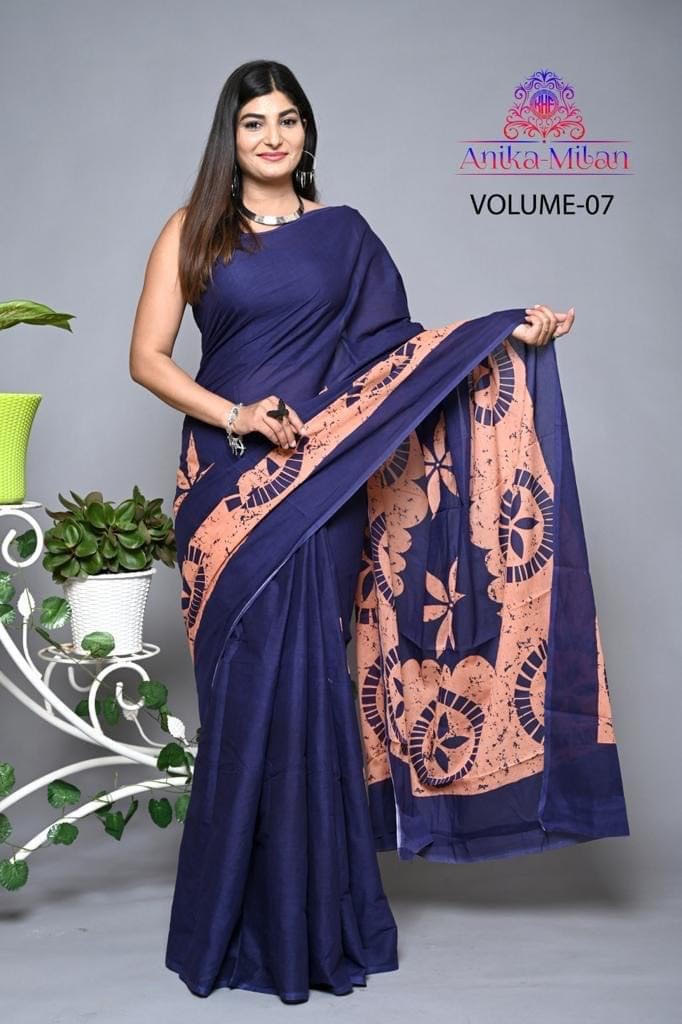 Sinhalese Batik Saree with Blouse Anika Milan Bathik meter - Main Image