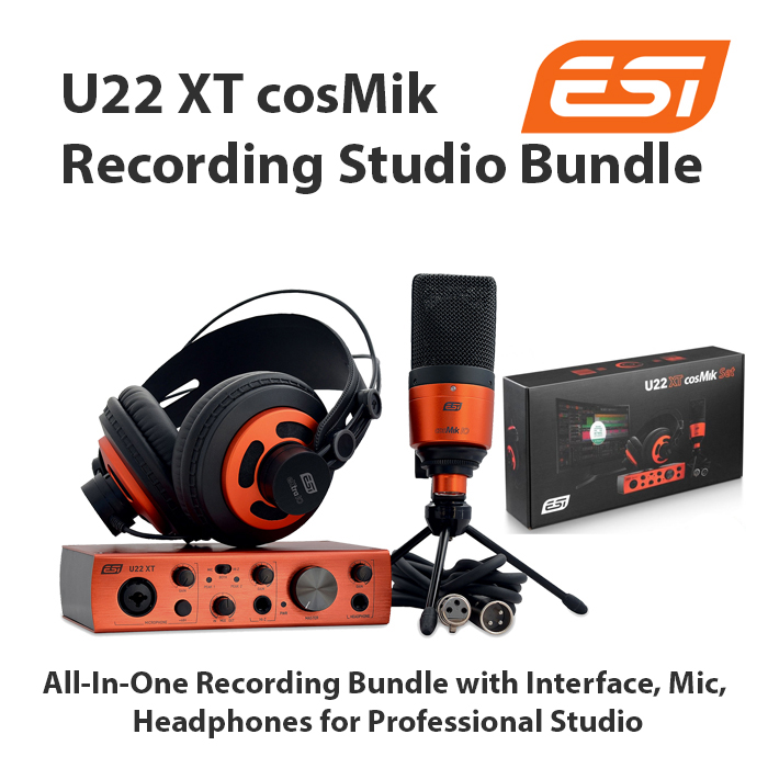 ESI U22 XT cosMik Set: All-In-One Professional Recording Studio Bundle ...