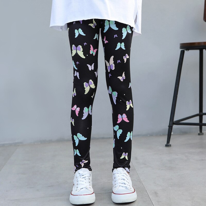 Girls Leggings 2022 Spring and Autumn Thin Children's Stretch Printed Pants Korean Fashion Children Pants Summer Clothing 2-12Y. 