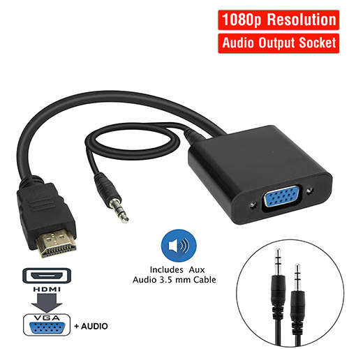 1080P HDMI to VGA Converter For Xbox Ps3 Ps4 PC TV LEDs Etc With Sound