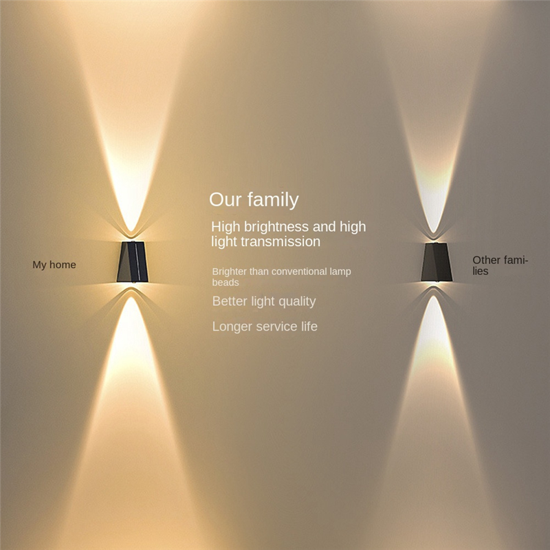 Outdoor Up-Down Lighting LED Lamp Solar Wall Washing Lights Garden Hotel Decoration For Courtyard Garden 3 Light. 